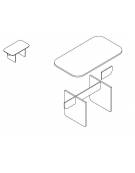 tavolo riunione con gamba a cavalletto - cm 200x110x72h