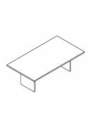 Tavolo riunione rettangolare con piano monoblocco spessore mm 38 e fianchi in legno pannellati - cm 220x120x74h