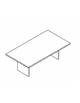 Tavolo riunione rettangolare con piano monoblocco spessore mm 38 e fianchi in legno pannellati - cm 200x120x74h