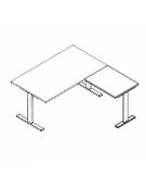 Allunghi dattilo traversale per ufficio con gambe a T da 120x60x72h