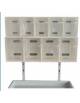 Alzatina per carrello completa di doppia fila di cassettini reclinabili in plastica trasparente (5+4), dimensioni mm 600x200x600