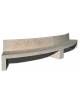 PANCHINA CURVA CONVESSA IN CEMENTO CON SCHIENALE PER ARREDO URBANO - COLORE BIANCO TRAVERTINO - CM 200x50x90H - CAM