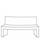 PANCHINA CURVA CONVESSA IN CEMENTO CON SCHIENALE PER ARREDO URBANO - COLORE BIANCO TRAVERTINO - CM 200x50x90H - CAM