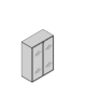 Contenitore per ufficio 2 ante vetro cm 90x35x130h