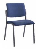 Sedia fissa di attesa conferenza con telaio in acciaio verniciato nero in tubo quadro mm 25x25 - Seduta e schienale imbottiti