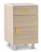 COMODINO IN LEGNO PER CASA DI RIPOSO CON CASSETTO ED ANTA - CM 45,7x45,7x77h