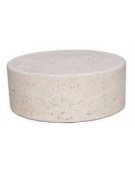 PANCHINA TONDA CIRCOLARE MONOBLOCCO IN CALCESTRUZZO CEMENTO COLORE BIANCO PIETRA - DIAMETRO CM 110