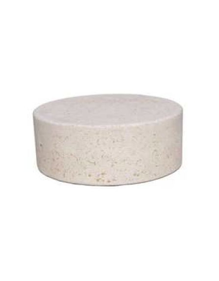 PANCHINA TONDA CIRCOLARE MONOBLOCCO IN CALCESTRUZZO CEMENTO COLORE BIANCO PIETRA - DIAMETRO CM 110