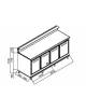 Banco bar refrigerato statico TN a 4 sportelli con motore esterno NON INCLUSO cm 200x65x111,8h - RIVESTIMENTO AL GREZZO