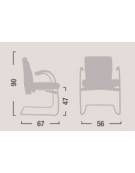 Poltrona direzionale con braccioli regolabili- base in nylon - alzata a gas cm 66x61x122/136h