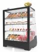 Vetrina refrigerata ventilata +4C°/+8°C da banco in cristallo temperato con 5 livelli di esposizione cm 71x53,5x90h-Colore nero