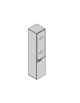Contenitore 1 anta vetro e 1 anta media legno 45x35x213h