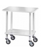 Carrello gueridon - 2 piani in nobilato e struttura in lego massello - colore laccato bianco - cm 70x50x78h
