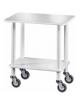 Carrello gueridon - 2 piani in nobilato e struttura in lego massello - colore laccato bianco - cm 70x50x78h