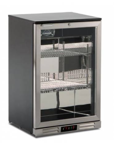 Frigo retrobanco statico con agitatore d'aria per bevande - lt 133  - temperatura 0°C/+10°C - Cornice porta Inox - cm 60x53x89,6