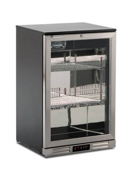 Frigo retrobanco statico con agitatore d'aria per bevande - lt 133  - temperatura 0°C/+10°C - Cornice porta Inox - cm 60x53x89,6