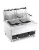 FRIGGITRICE A GAS PROFESSIONALE N° 2 VASCHE 10+10 LT DA BANCO-VASCA PULITA - CM 70x60x69,3h