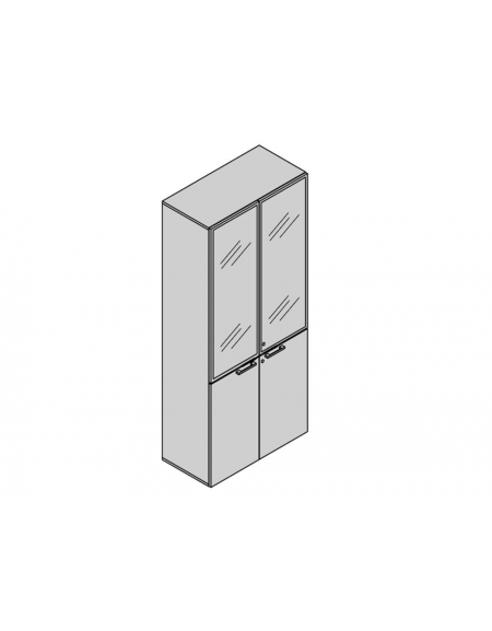 Contenitore 2 ante vetro 2 ante basse legno 90x45x213h