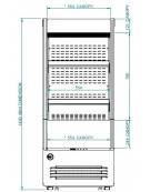 Espositore murale inox refrigerato frigorifero cm 97x58x200h