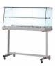 Vetrina calda a secco con vetri dritti - vaschetta umidificatrice - su carrello - illuminazione compresa - cm 100x70x135h
