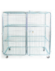 Armadio porta attrezzi con pareti in rete metallica 2 ripiani, cm 155x75x160h - mobile su ruote, smontabile