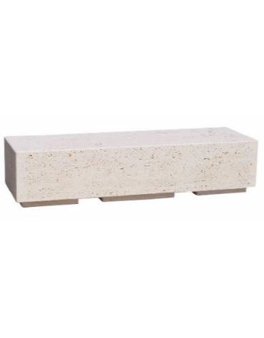 PANCHINA RETTANGOLARE MONOBLOCCO IN CEMENTO - COLORE BIANCO TRAVERTINO - CM 200x60x45H - Conforme ai CAM