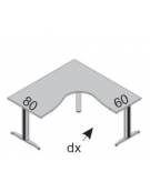 Scrivania Workstation a L per ufficio con gambe a T da cm. 160/160x80/60x72h