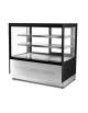 Vetrina refrigerata inox con vetri dritti - 2 ripiani - 309 Lt - Refrigerazione ventilata +0°+ 8°C - mm 900x750x1200h