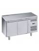 Tavolo congelatore refrigerato ventilato negativo BT 2 porte -18° -22°C in acciaio inox cm. 136x70x85h