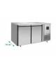 Tavolo congelatore ventilato in acciaio Inox - 2 porte - 280 Lt. - temp. -22° -18°C - teglie GN 1/1 - mm 1360×700×850h