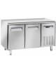 Tavolo refrigerato congelatore negativo 2 porte in acciaio inox refrigerazione ventilata  -18° -22°C - cm 135x70x96h