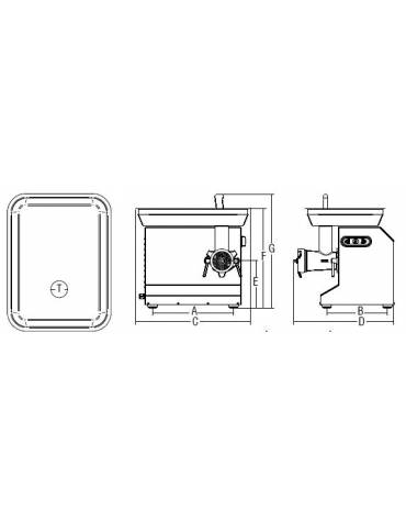 Tritacarne verticale attacco 32 Hp 4 - Trifase