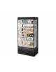 Espositore murale refrigerato frigorifero ventilato 0° +2°C - Colore nero - Con tenda notte -cm 98,6x64,5x205h