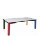 TAVOLINO RETTANGOLARE 6 POSTI A 2 ALTEZZE - cm 130x65x46/52h - Certificato EN 1729 1-2
