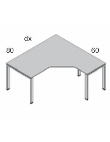 Workstation a L - gamba a U cm 160/160x80/60x72h