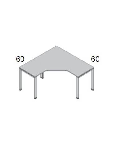 Workstation a L - gamba a U cm 140/140x60/60x72h