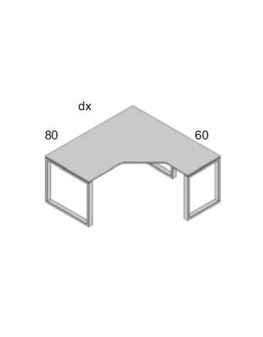 Workstation a L - gamba chiusa cm 160/160x80/60x72h