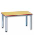 TAVOLINO RETTANGOLARE 6 POSTI PER ASILO CON GAMBE IN TUBOLARE DIAMETRO MM 40 CM 120X60X45H