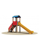 Torretta in legno con tetto e  scivolo in vetroresina - cm 486x103x315h