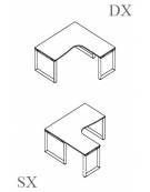 Scrivania Workstation a L con gamba chiusa ad anello - cm 160x160x74h