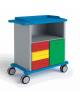 CARRELLO TERAPIA OSPEDALIERO CON 3 CASSETTI ,1 VANO A GIORNO E 1 ANTINA - CM 92X55X100h