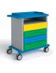 CARRELLO TERAPIA OSPEDALIERO CON 4 CASSETTONI E VANO A GIORNO - CM 92X55X100h