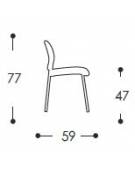 Sedia da attesa - Struttura in acciaio - schienale forato - sedile con imbottitura - cm 54x59x77h