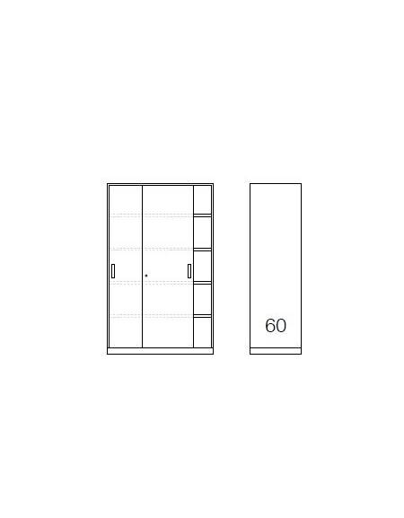 ARMADIO ANTE SCORREVOLI IN METALLO CON SERRATURA cm. 120 x 60 x 200 h.