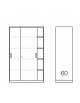 ARMADIO ANTE SCORREVOLI IN METALLO CON SERRATURA - N° 4 RIPIANI SPOSTABILI - CM 120x60x200h