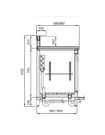 Banco bar refrigerato 2 sportelli motore interno da cm. 150