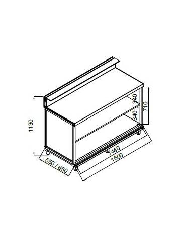 Bancone bar neutro da cm. 150