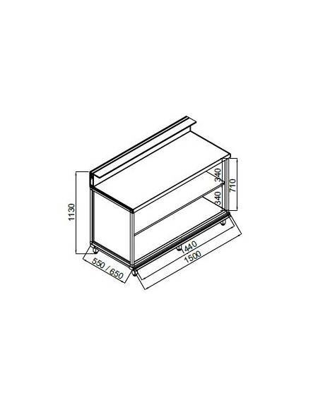 Bancone bar neutro da cm. 150