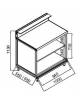 Banco bar neutro grezzo con predisposizione per bancalina di servizio e piano di lavoro inox - cm 100x65x111,8h