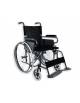 Carrozzina in acciaio pieghevole ad autospinta - seduta 41 cm - tessuto nero, portata mx 100 kg. altezza max cm 86
